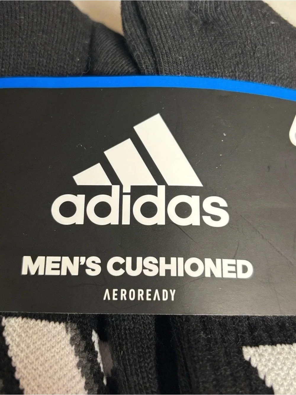 New Adidas Socks Men’s 6 Pair Black Cushioned Crew Sock Casual Athletic Active